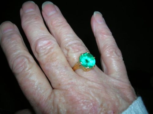 Green Ring given by Sai Baba to Valerie Barrow